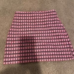 UO Black & Pink Plaid Mini Skirt